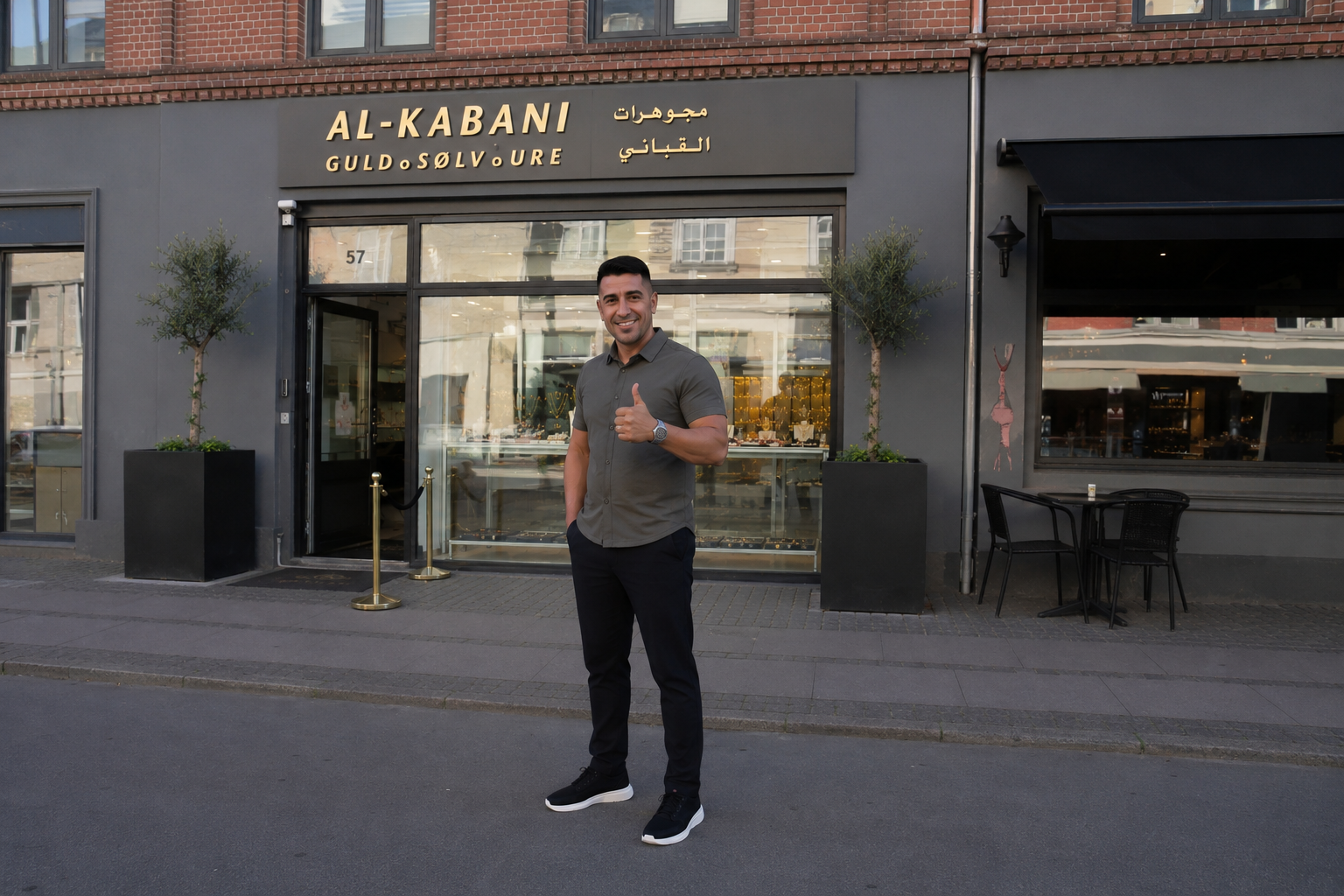 Khaled Al-Kabani foran Al-Kabani-butikken på Nørrebrogade 57 — Danmarks ældste orientalske guldsmed.
